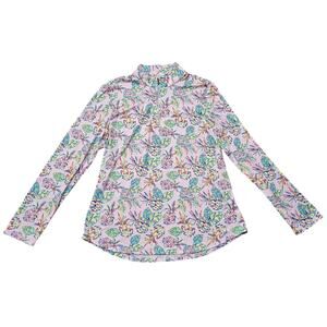 Emerald 18 Pink Pineapple Golf Tennis Long Sleeve Shirt 1/4 Zip